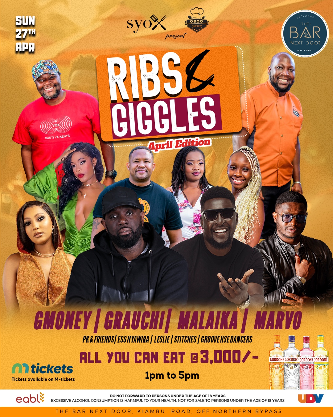 Ribs & Giggles – April Edition Powered by Gordon’s Gin