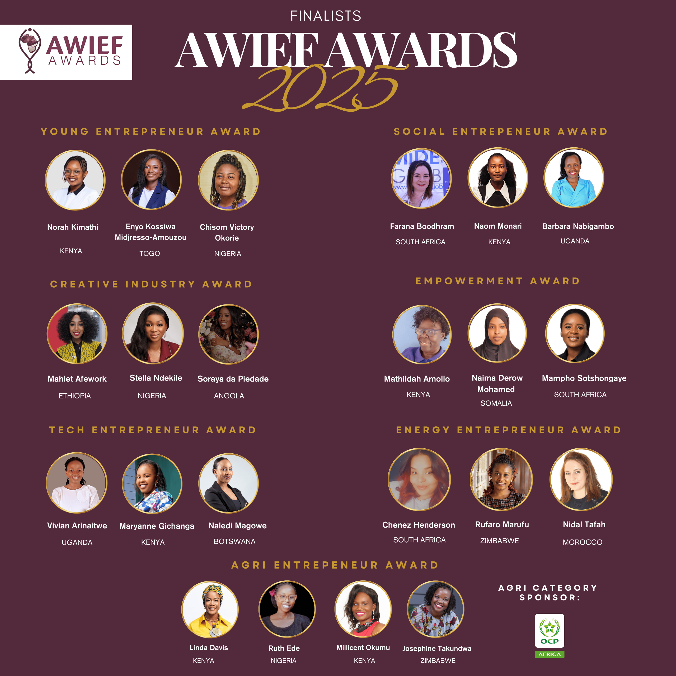 6 Kenyans among Finalists for the 2025 AWIEF Awards